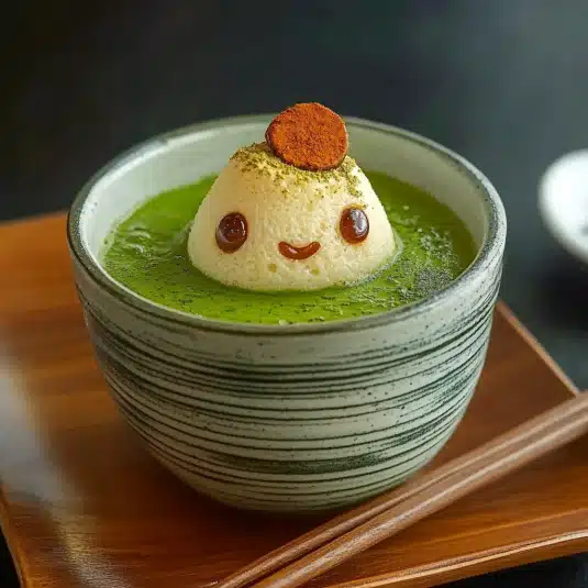 Japanese Mounjaro recippe Detox Drink with Matcha, Kombu, Umeboshi, and Fresh Ginger in a glass