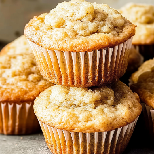 Banana buttermilk muffins with golden domed
