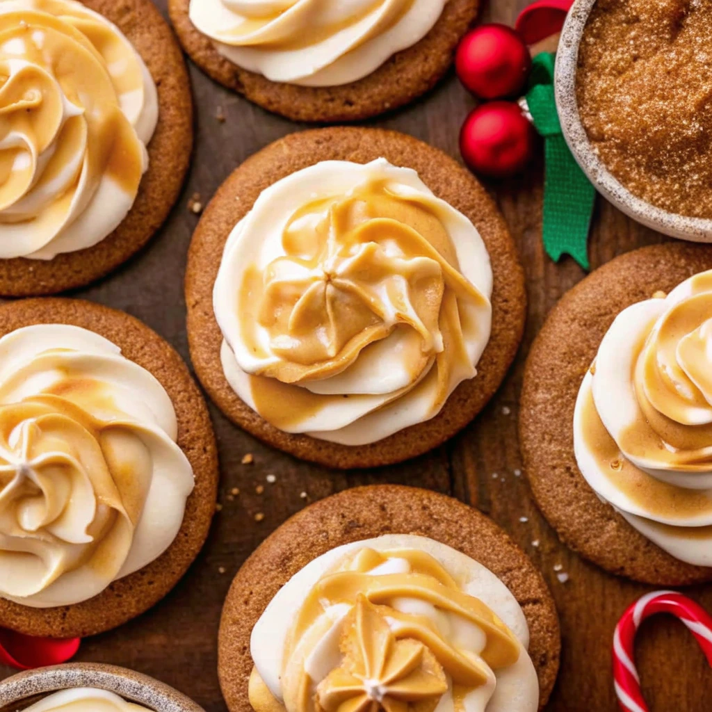 Sticky toffee pudding cookies filled with gooey toffee and topped