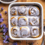 London Fog roll topped with Earl Grey vanilla glaze
