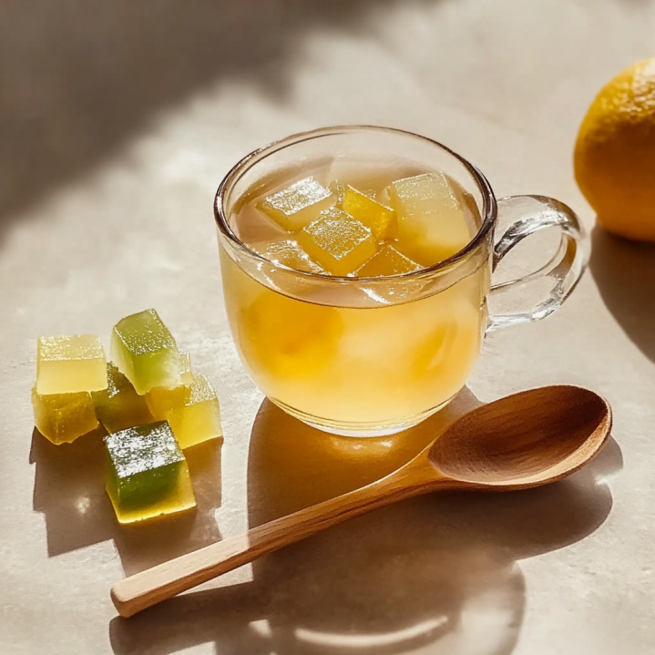 Dr. Gupta gelatin recipe served in a glass mug with homemade gelatin